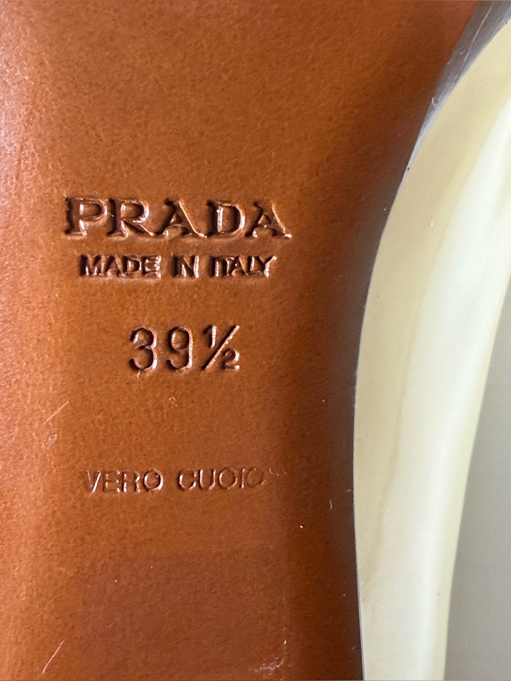 Vintage Prada Ivory Patent Leather Square Toe Loafers Size 39.5 - Picture 7 of 8
